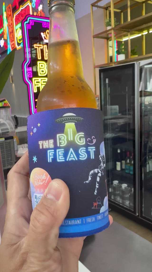 Beer in a Big Feast stubby holder